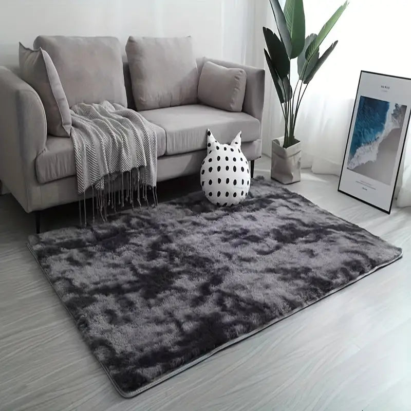 Tie Dye Plush Fabric Rectangle Floor Mat, 47.24x62.99in