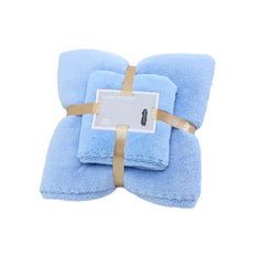 Coral Fleece Bath Towel Set - Thick, Absorbent, Warm