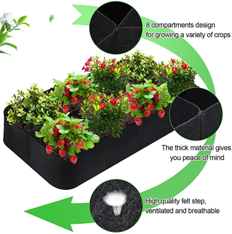 Felt Multi-Grid Rectangular Planting Bag for Vegetables