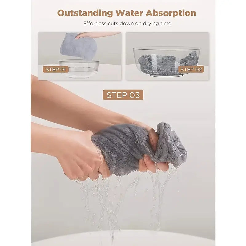 Microfiber Hair Towel Wrap for Curly Hair (1pc)