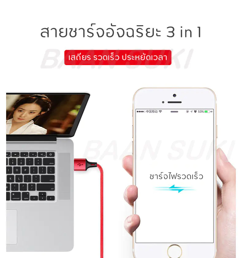 Data Cable, Mobile Charging Cable, Multi-Head Charger