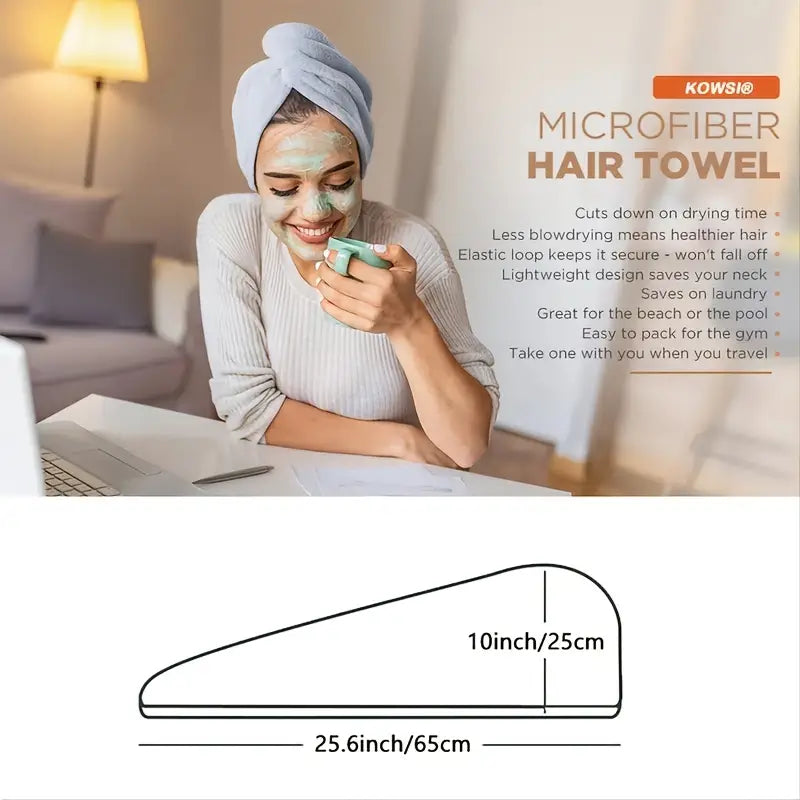 Microfiber Hair Towel Wrap for Curly Hair (1pc)