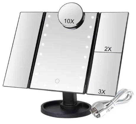 Touch Screen LED Makeup Mirror with Folding Design (One Piece)