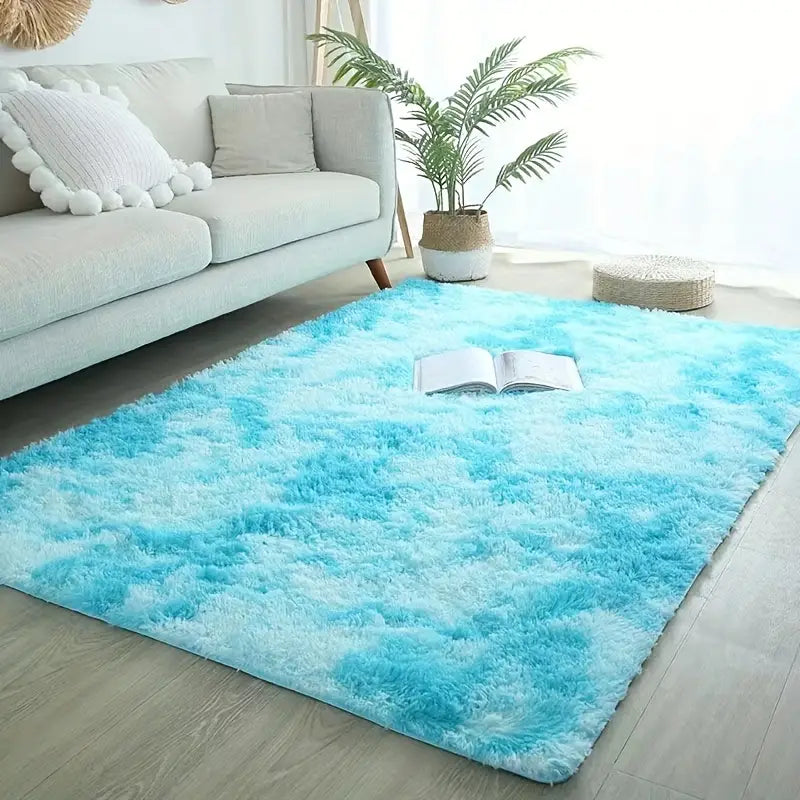 Tie Dye Plush Fabric Rectangle Floor Mat, 47.24x62.99in