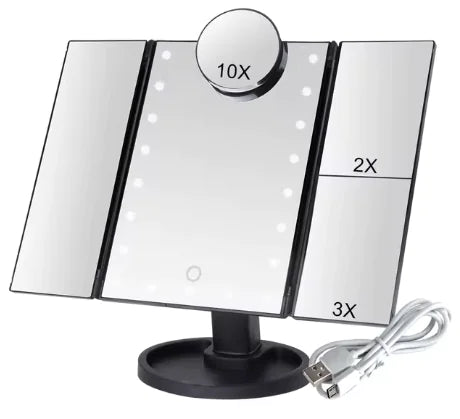 Touch Screen LED Makeup Mirror with Folding Design (One Piece)