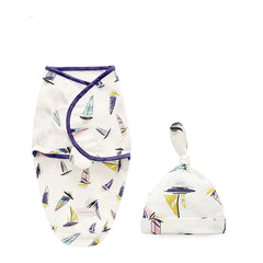 Newborn Cotton Swaddle Wrap with Hat