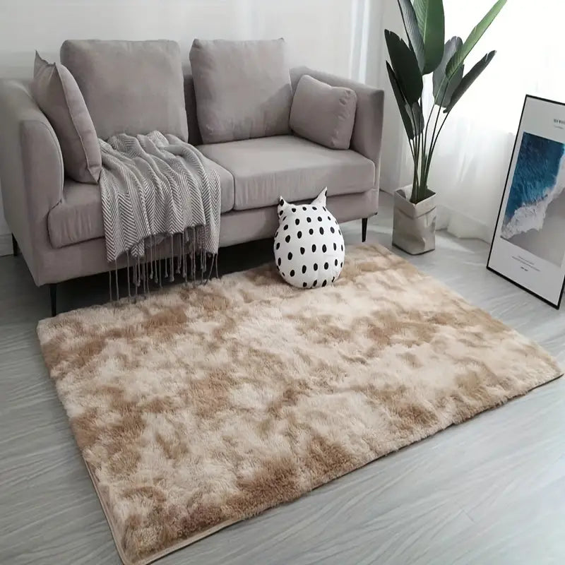 Tie Dye Plush Fabric Rectangle Floor Mat, 47.24x62.99in