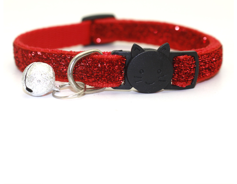 Adjustable Colorful Cat Collar with Bell for Pets