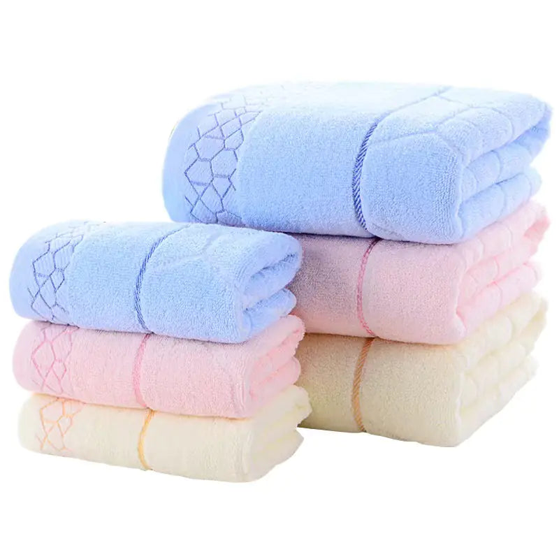 3pcs Solid Color Pure Cotton Bath Towel Set