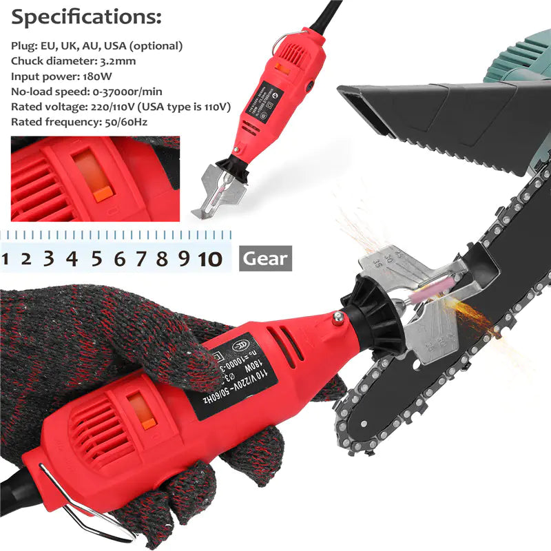 Electric Chainsaw Sharpening Kit with Grinder Tool