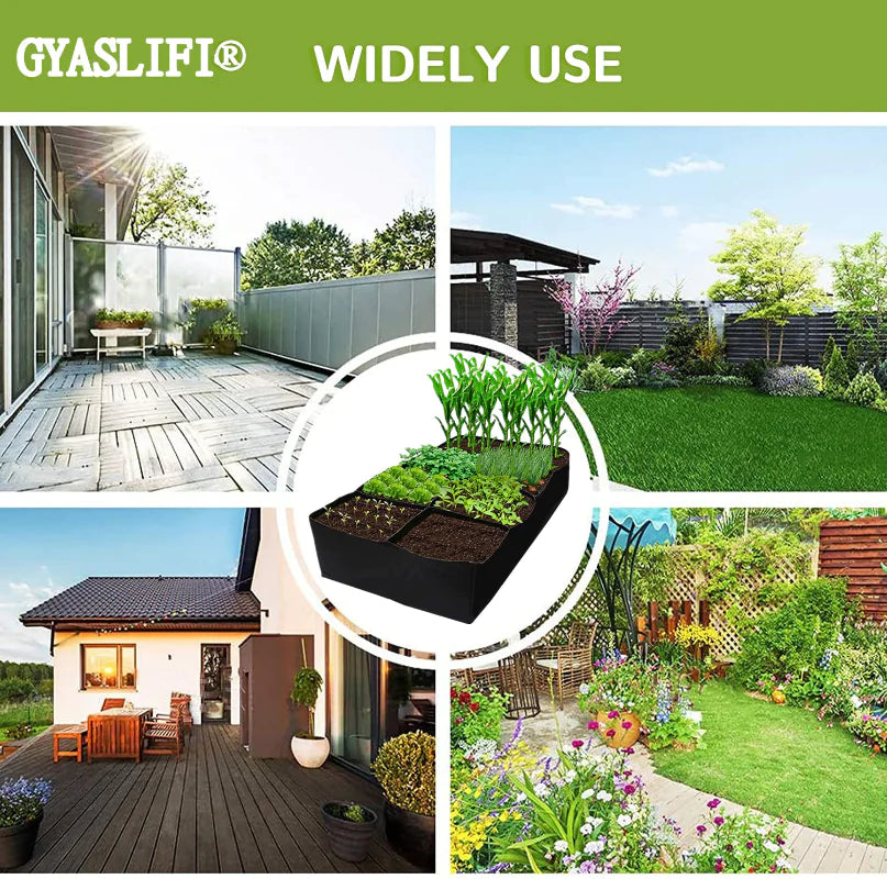 Felt Multi-Grid Rectangular Planting Bag for Vegetables