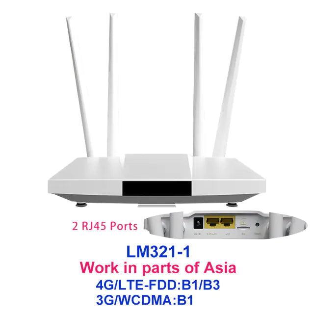 300Mbps 4G LTE SIM Card Router with Antennas and RJ45